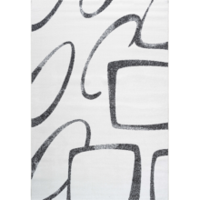 Must valge kujunditega vaip - Smartex disain kardinasalong